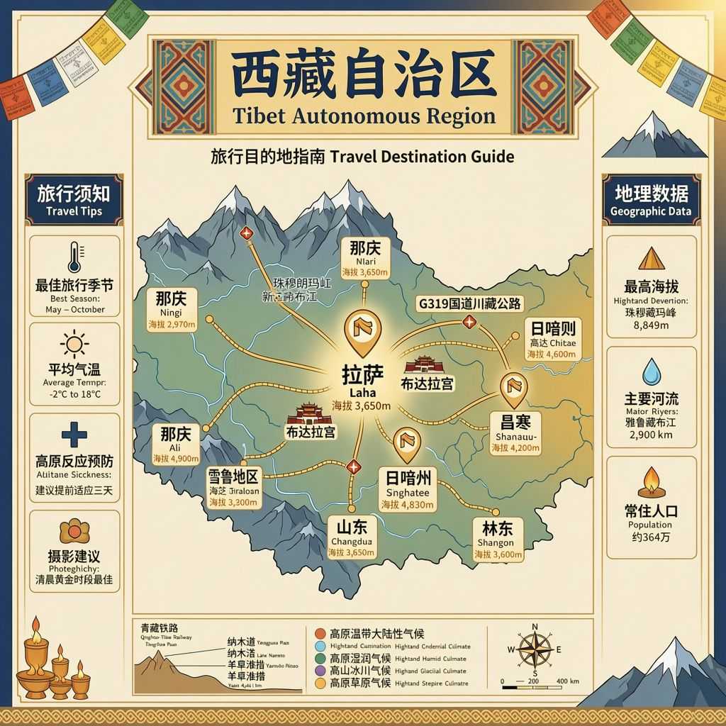 西藏气候分区图
